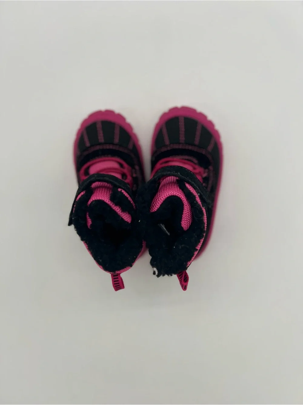 Garanimals Girls Pink Black Booties Warm Fur Sz 6